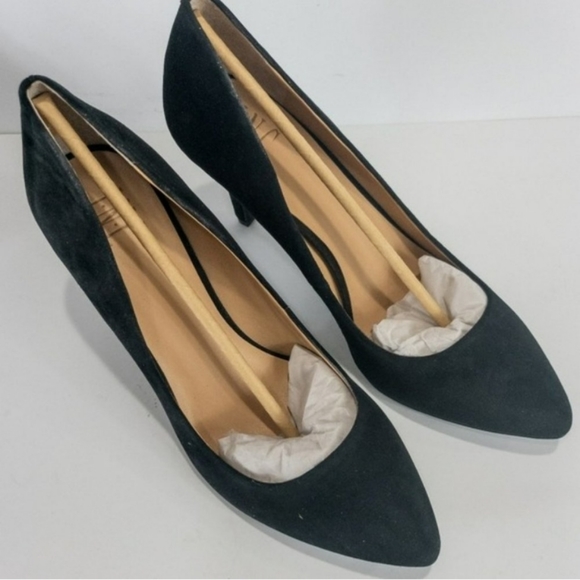 INC International Concepts Zitah Mid Heel Pumps Black Suede 10 - Picture 7 of 8